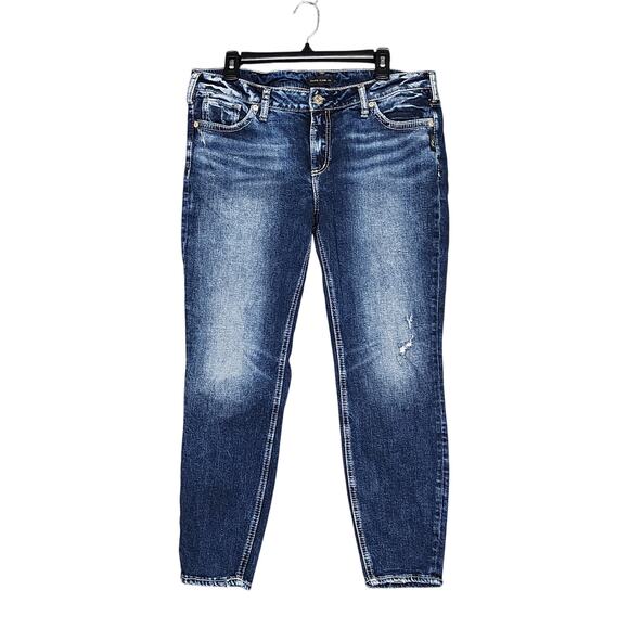 Silver‎ Jeans CO. Elyse Skinny Jeans Tagged 32/27, Actual Measure 35-36x27 - Picture 1 of 9